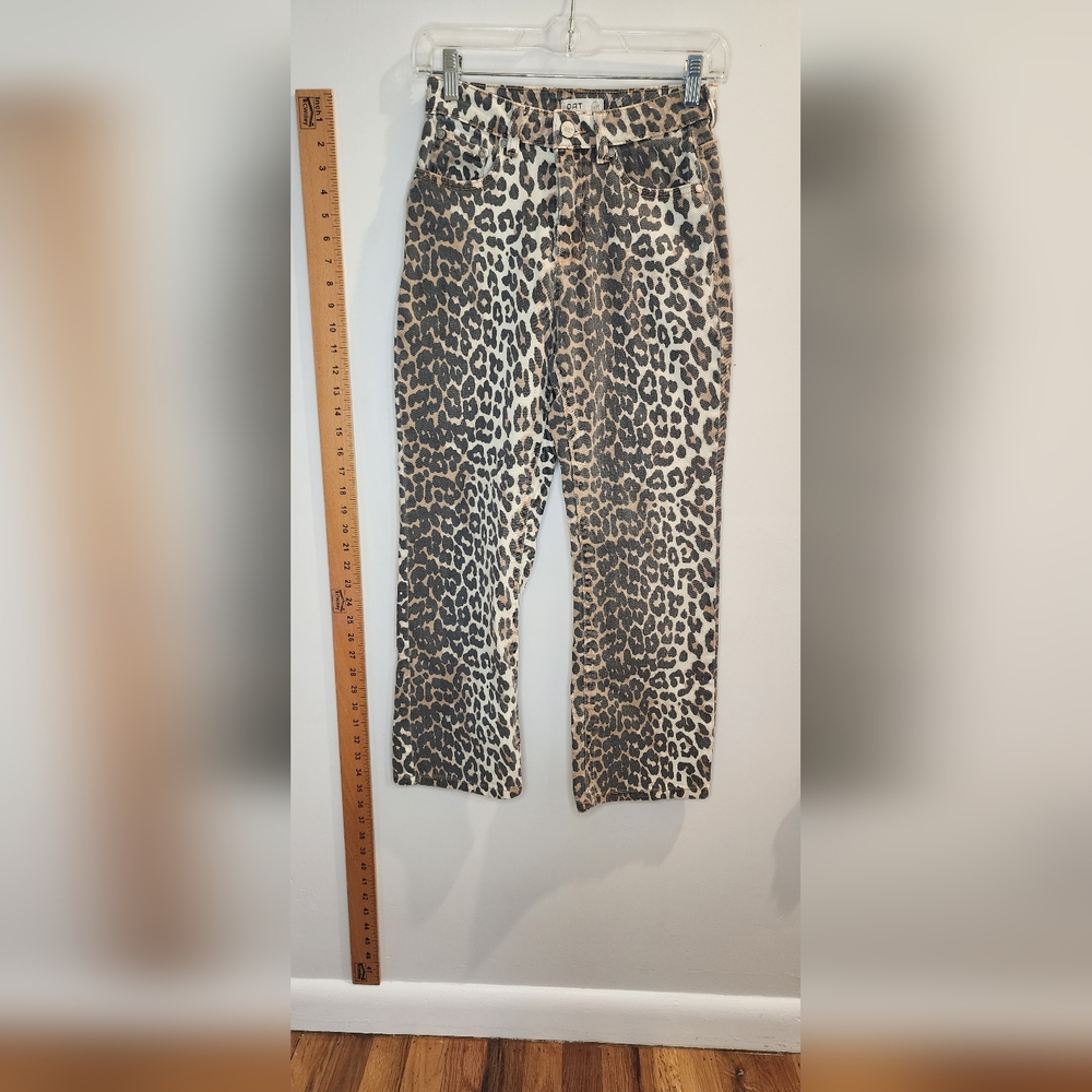 Oat New York Leopard Print Flare Jeans